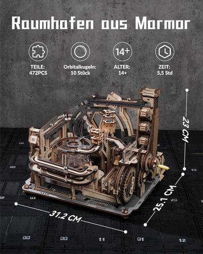 3D Holzpuzzle Kugelbahnen für Erwachsene Motorbetrieben mit