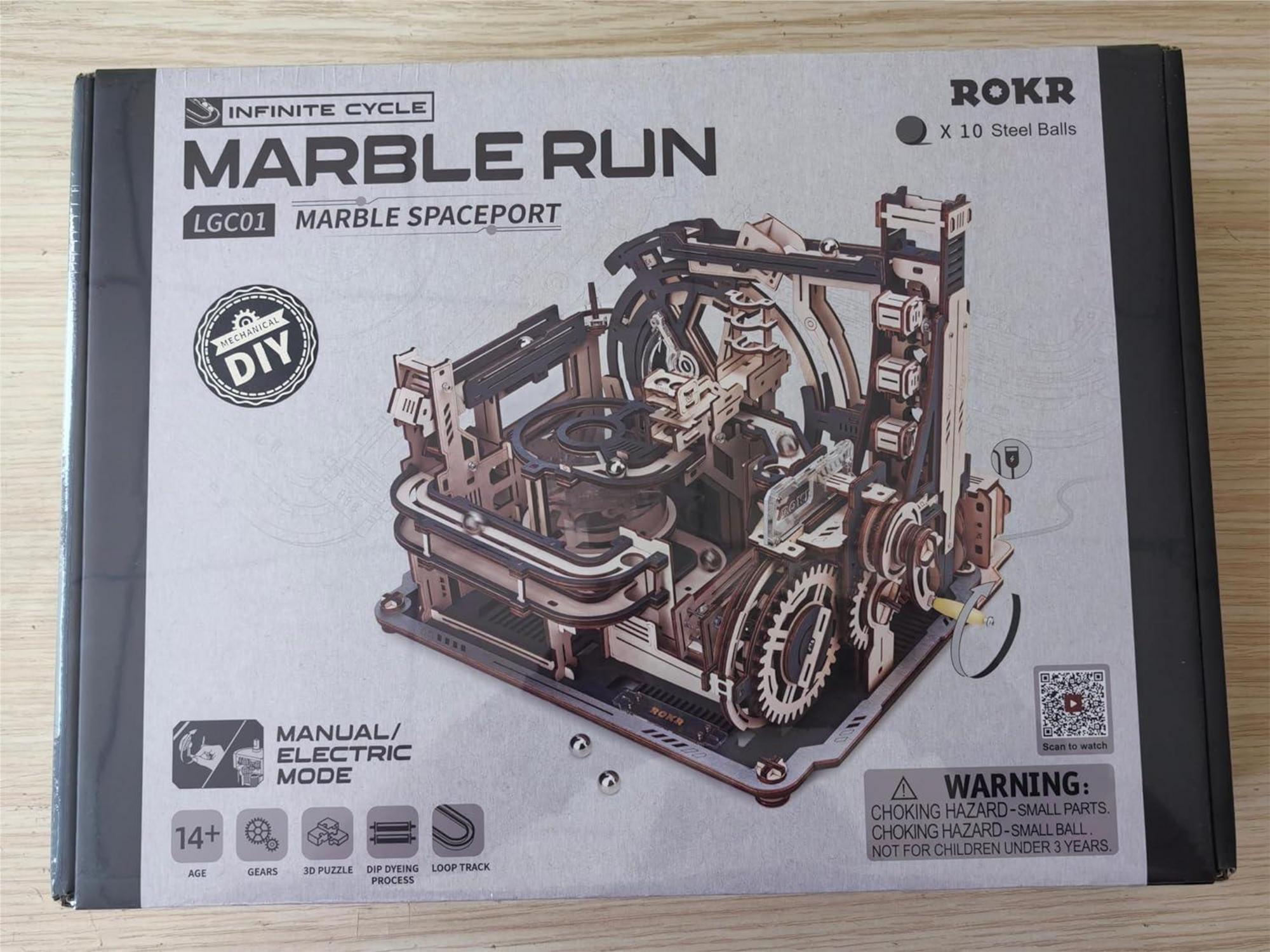 ROKR 3D Holzpuzzle Kugelbahn marble Spaceport inkl. USB-Antrieb