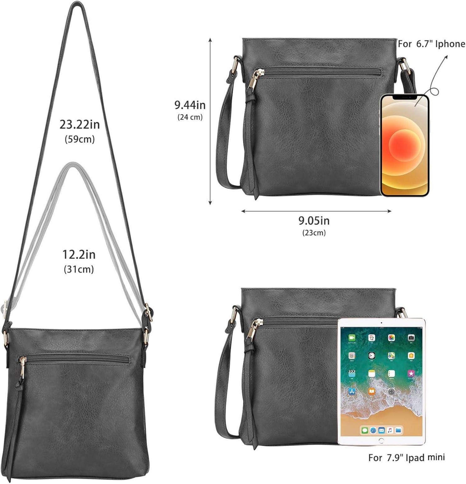 dobsechs Umhängetasche aus PU-Leder für Damen, Crossbody mit
