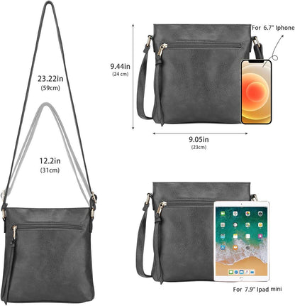 dobsechs Umhängetasche aus PU-Leder für Damen, Crossbody mit