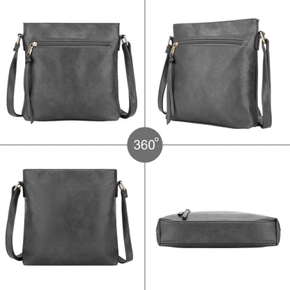 Damen Umhängetasche Crossbody Tasche PU-Leder mehrere Taschen