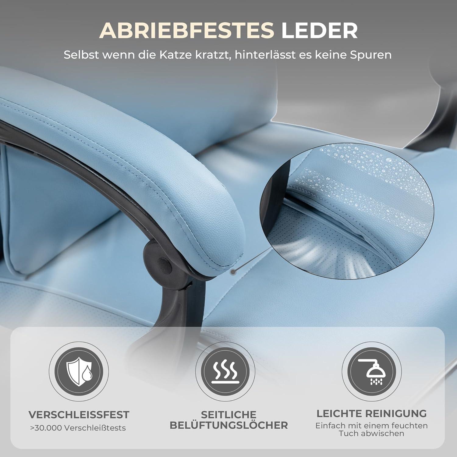 Chefsessel Bürostuhl Ergonomisch mit Fußstütze Lendenwirbel