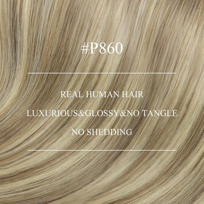 Echthaar Haarverlängerung Hellbraun mit Platinblond, 40cm