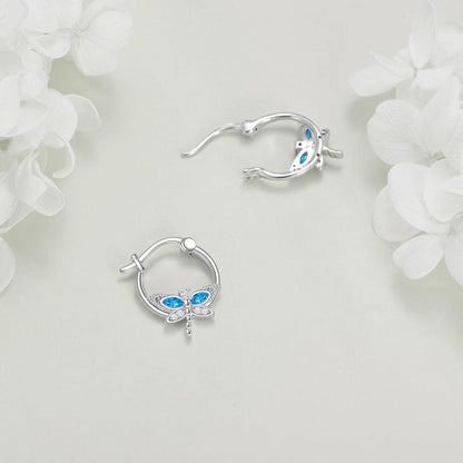 Libelle Ohrringe 925 Silber Blauer Kristall Schmuck Damen Mädchen