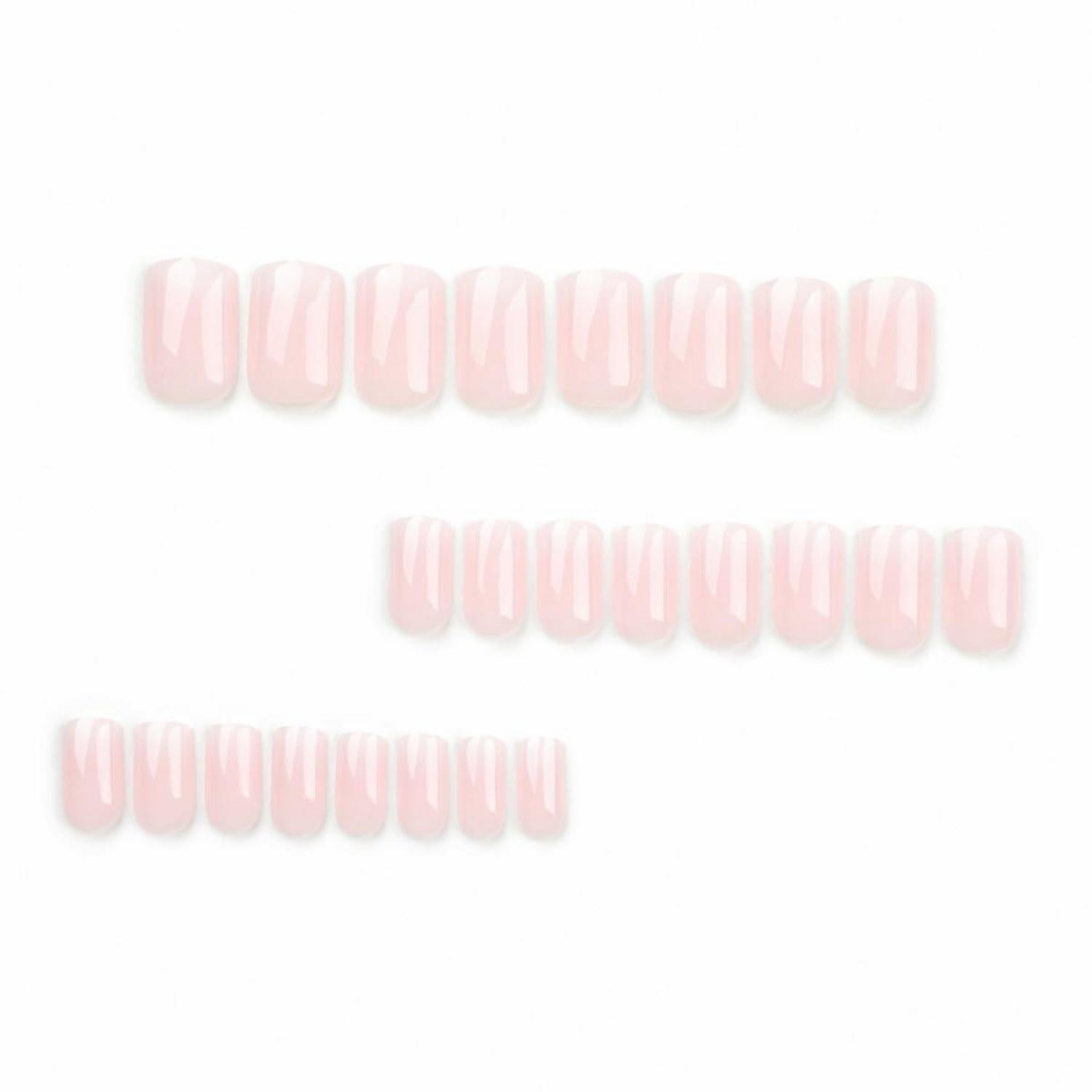 24 Stück Weiße Kurze Press-on Nägel - Glossy Nude