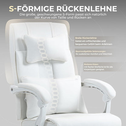 Dowinx Chefsessel Bürostuhl Ergonomisch mit Fußstütze