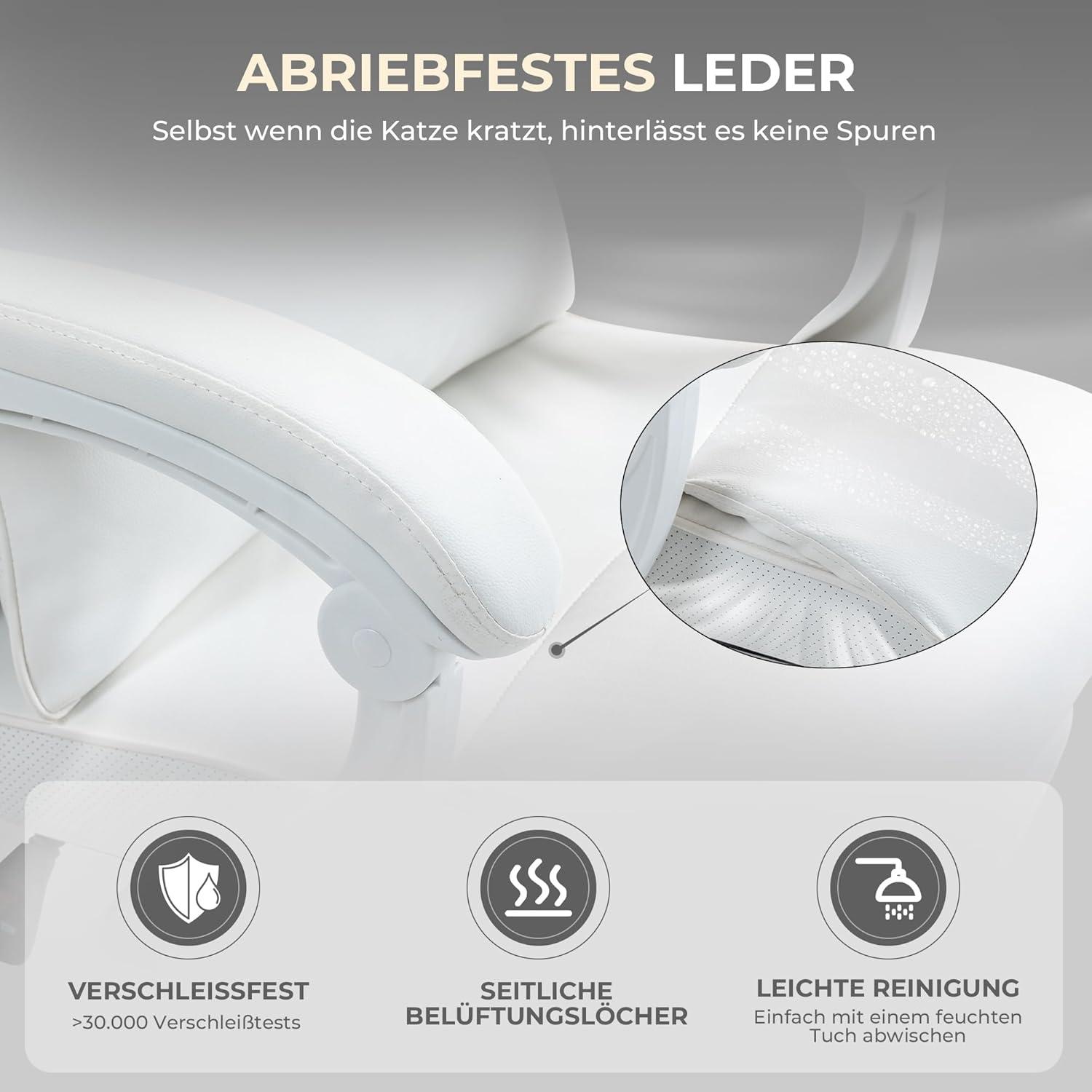 Ergonomischer Chefsessel mit Fußstütze und Lendenwirbelstütze