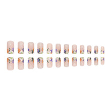 24 Stück Weiße Eckige Blumen Fingernägel zum