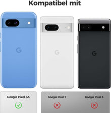Transparente Google Pixel 8A Hülle + 2 Panzerfolien