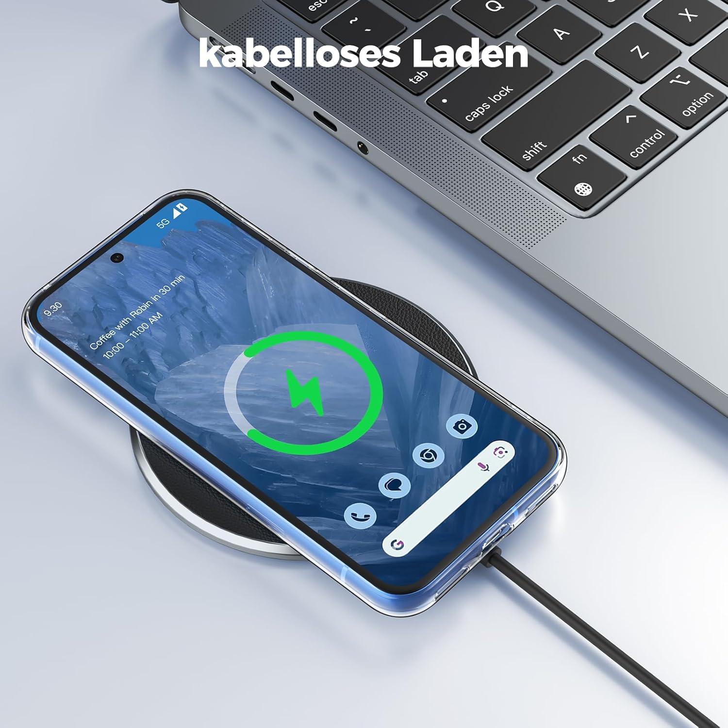Google Pixel 8A Hülle mit Hartglas - Stoßfest & Schlank - Transparent