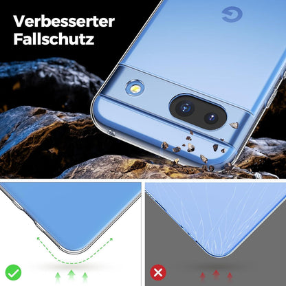 Handyhülle Google Pixel 8A Hülle + 2 Panzerfolien Transparent