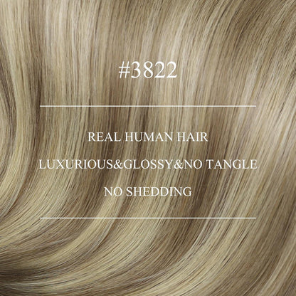 Echthaar Nanoring Extensions Braun Balayage Blond 35cm