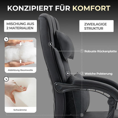 Ergonomischer Chefsessel mit Fußstütze und atmungsaktivem