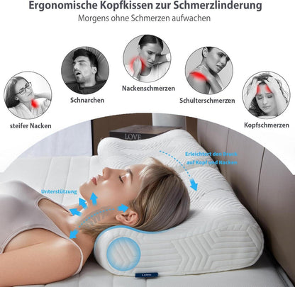 Höheneinstellbares Memory Foam Kopfkissen, Orthopädisches Nackenstützkissen 50x36 cm