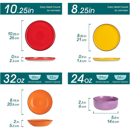 Vancasso Bonita 24tlg Geschirrset Steingut Modern Bunt