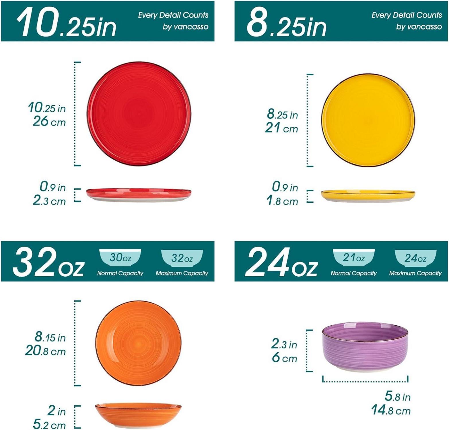 Vancasso Bonita 24tlg Geschirrset Steingut Modern Bunt