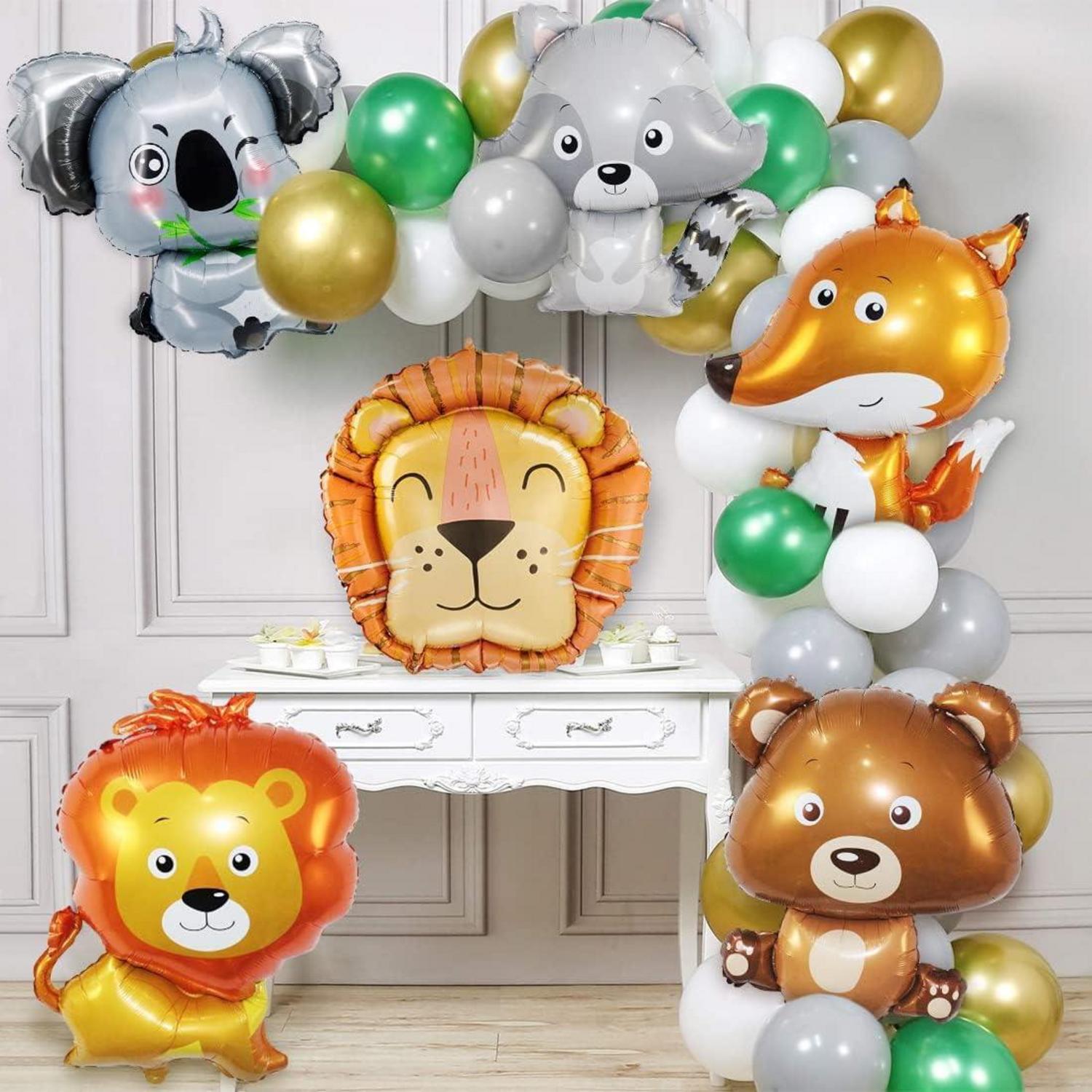 Waldtiere Folienballon Set für Kindergeburtstag & Party