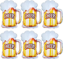 6er Set Bier Luftballons Bierglas Heliumballon Folienballons