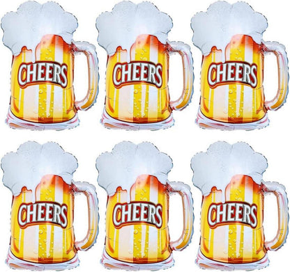 6er Set Bier Luftballons Bierglas Heliumballon Folienballons