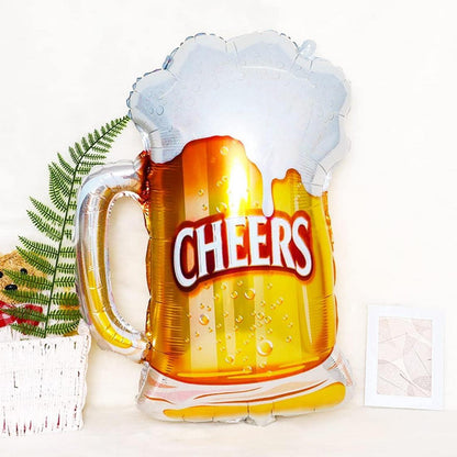 6 Bier Luftballons Bierglas Heliumballon Riesenballon Aluminium Folie