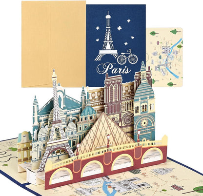 3D Pop Up Karte Paris Eiffelturm Reisegutschein Geschenkkarte