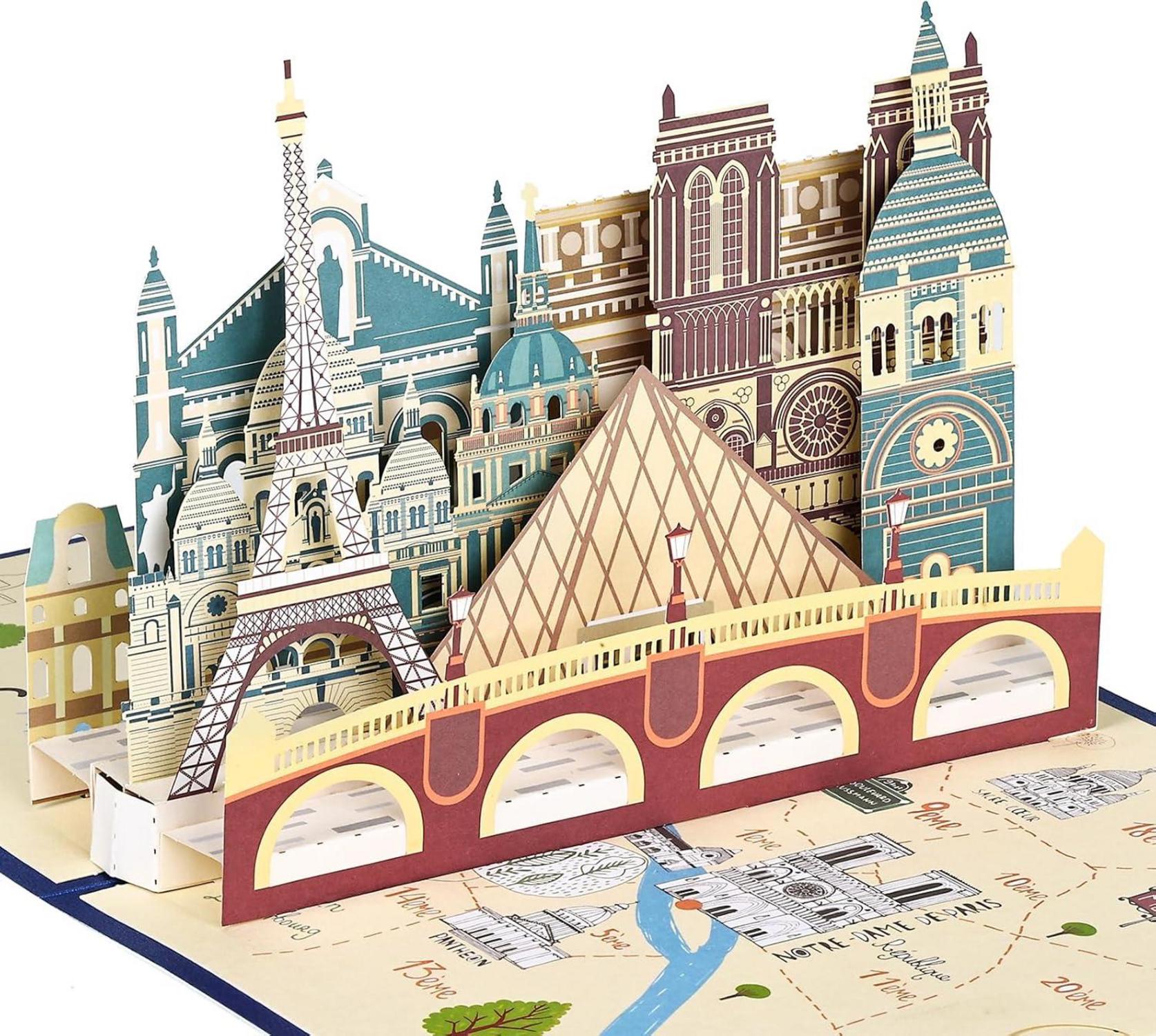 3D Pop Up Karte Paris Eiffelturm Reisegutschein Geschenkkarte