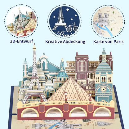 Pop Up Karte Paris Eiffelturm 3D Reisegutschein Geschenkkarte Urlaub