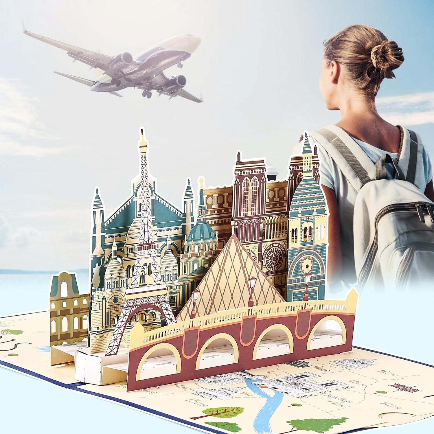 3D Pop Up Karte Paris Eiffelturm Reisegutschein Geburtstag Urlaub