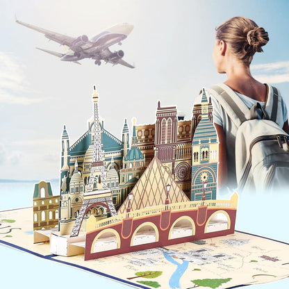 3D Pop Up Karte Paris Eiffelturm Reisegutschein Geburtstag Urlaub