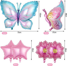 6 Stück Schmetterling Folienballon Set für Mädchen