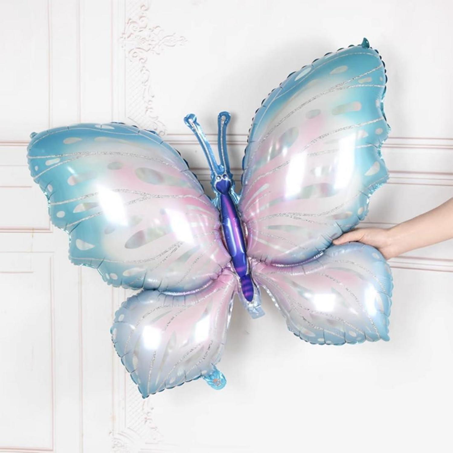 6er Set Schmetterling Folienballon Blumen Stern Rosa Kinder Geburtstag
