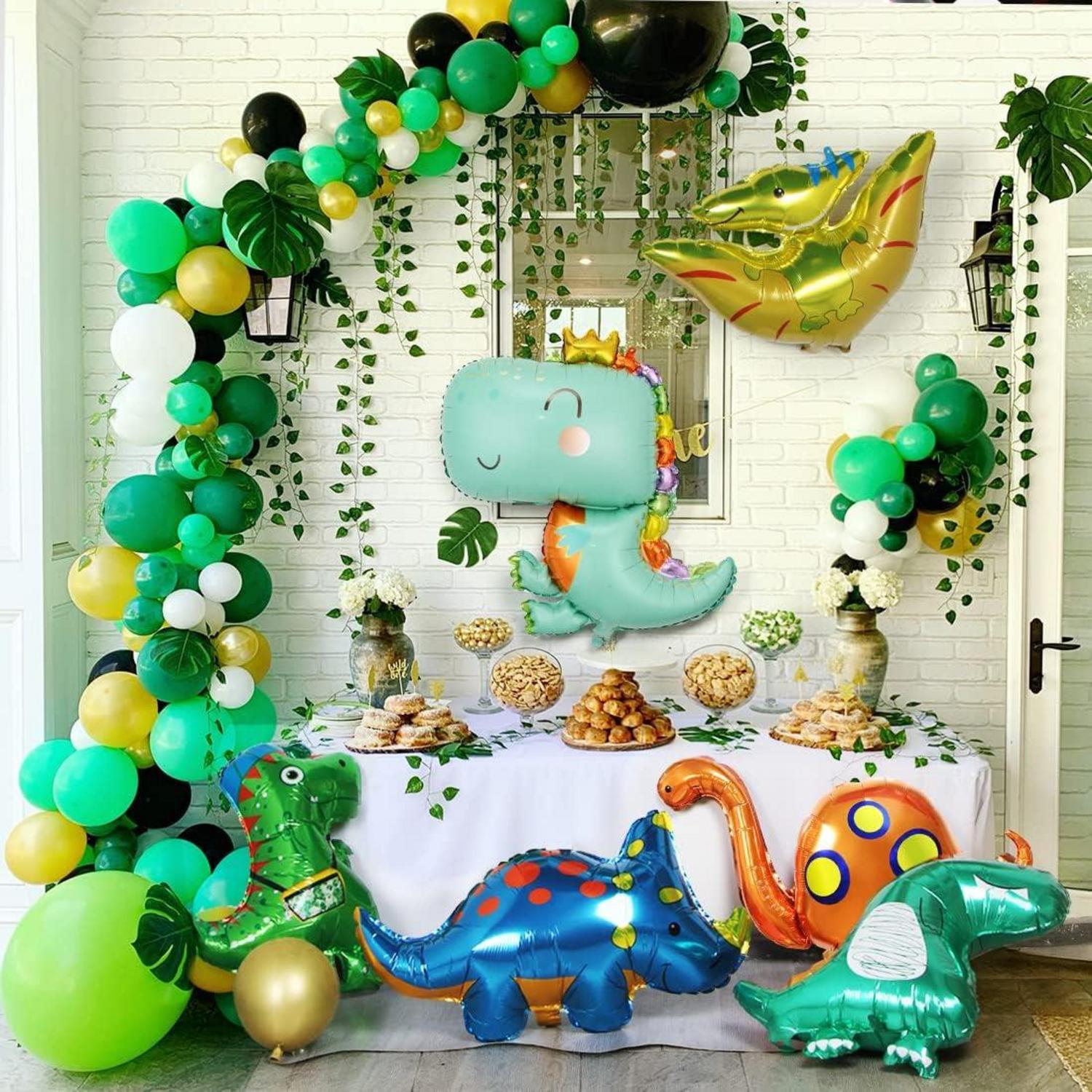 9er Pack Dinosaurier Heliumballons für Kindergeburtstag - Dino Party Deko Luftballons
