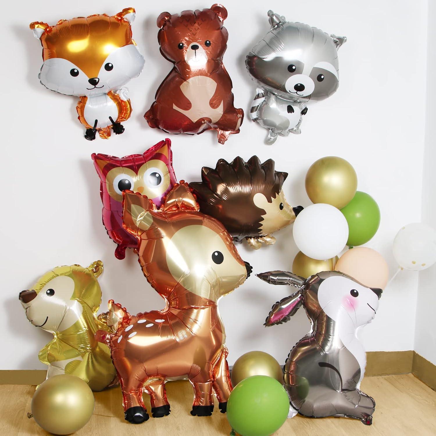 Tierkopf Folienballon Set Waldtiere für Kinder Geburtstag Party Deko