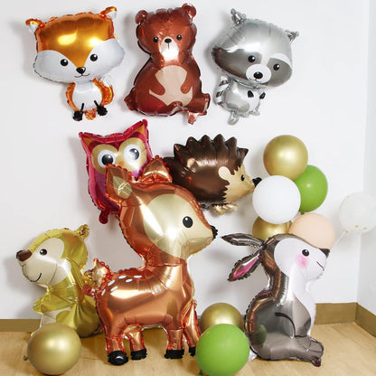 Tierkopf Folienballon Set Waldtiere für Kinder Geburtstag Party Deko