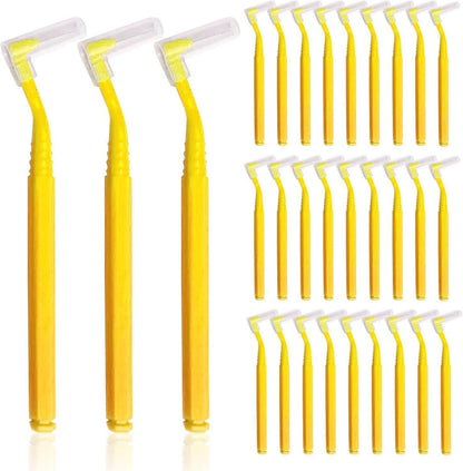 Zahnzwischenraumbürste Gelb 30 Stück Dental Zahnseide L-förmig