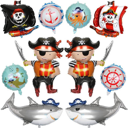 Piraten Luftballons Set - Piratenschiff Haifisch Party Deko