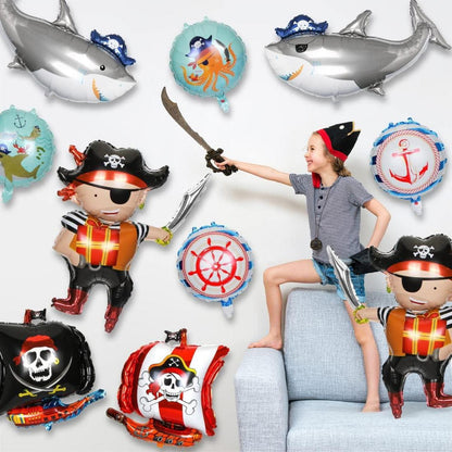 10 Piratenschiff Hai Luftballons Party Deko Geburtstag Halloween