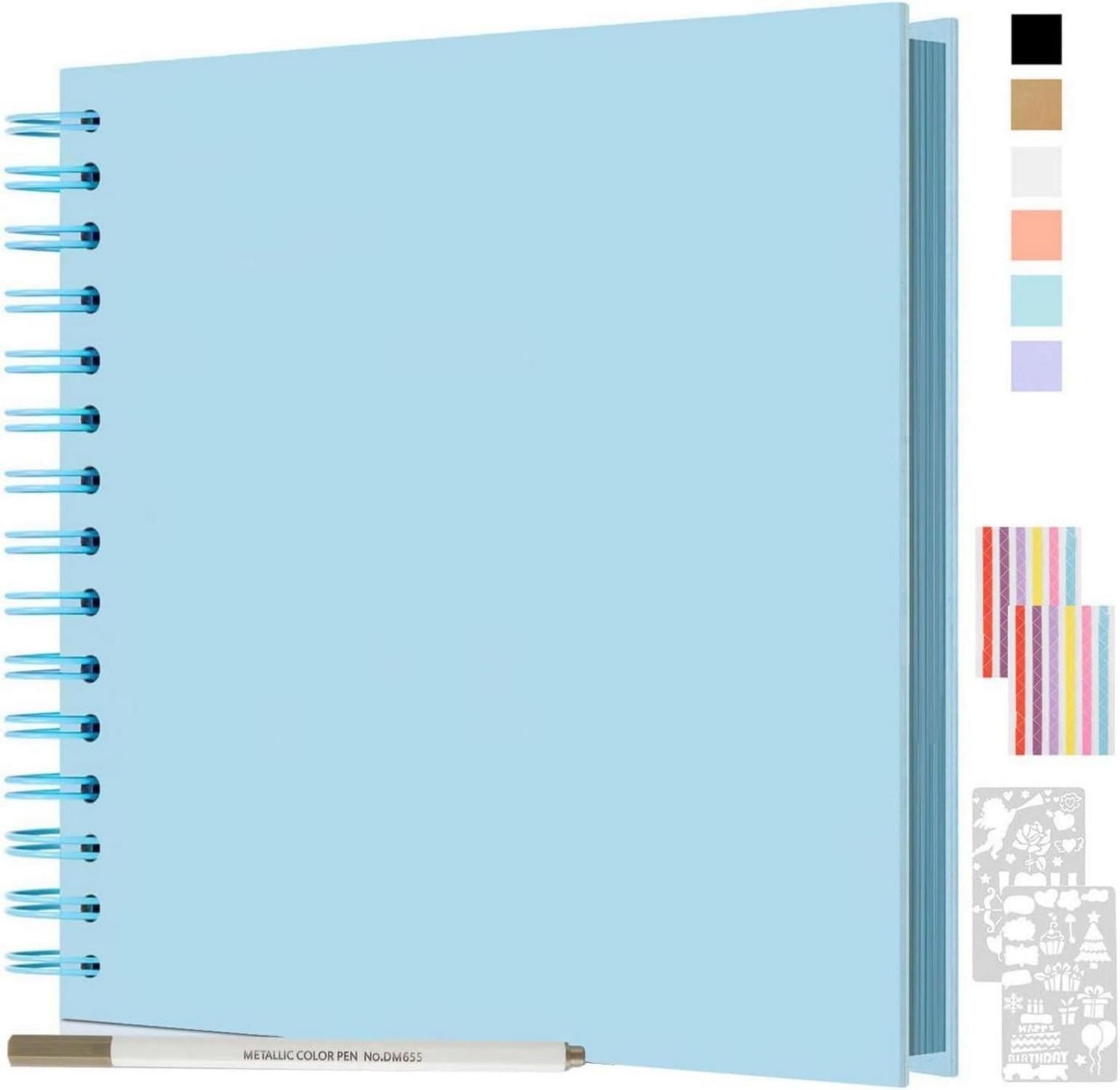 DIY Spiralalbum Scrapbook Album 24x24cm 80 Seiten, Blau