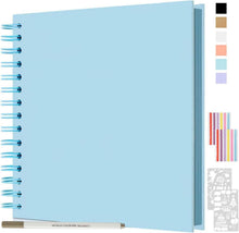 DIY Spiralalbum Scrapbook Album 24x24cm 80 Seiten, Blau