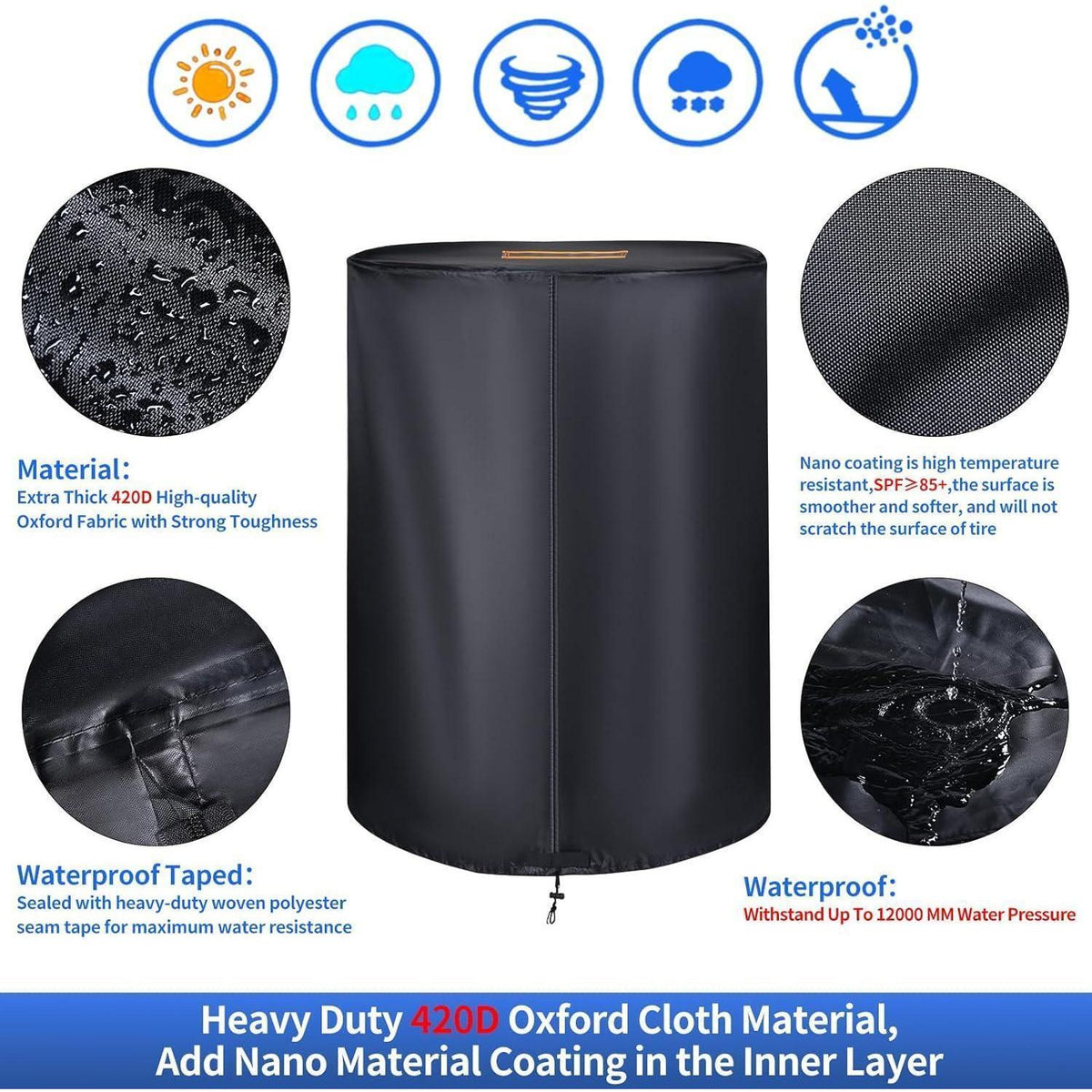 Reifenabdeckung für 4 Reifen – Robust & Wasserdicht (84x120cm)