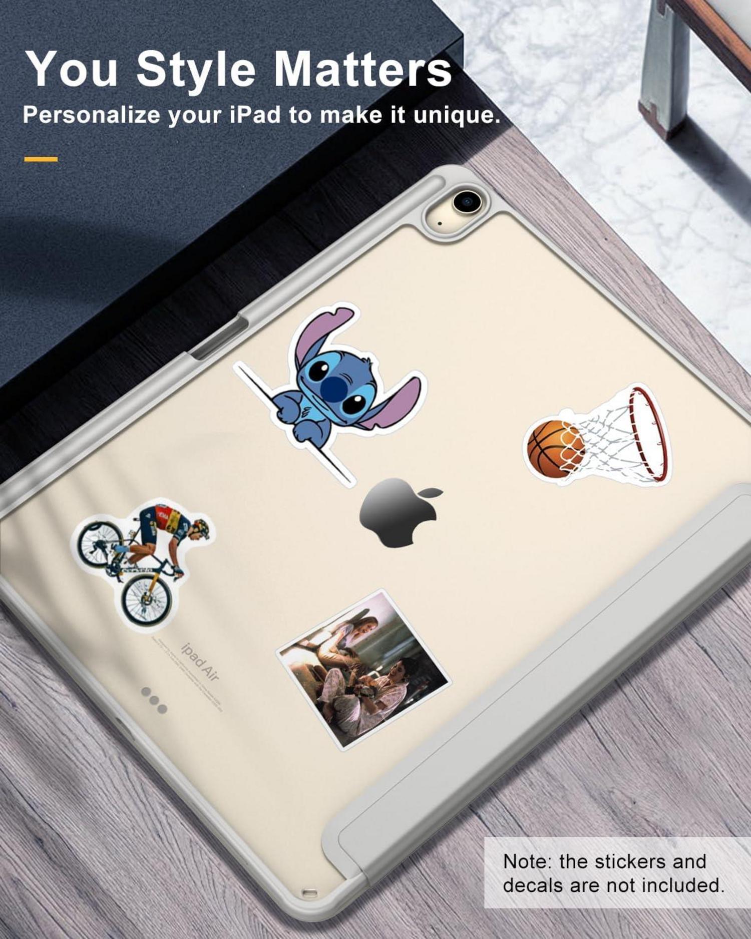 Schutzhülle für iPad Air 13 Zoll 2024 Ständer Stifthalter Transparent Grau