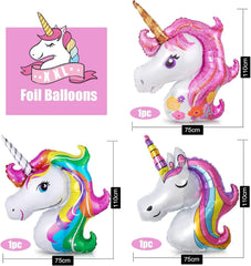 3er Set Einhorn Folienballon XXL Luftballons für Hochzeiten
