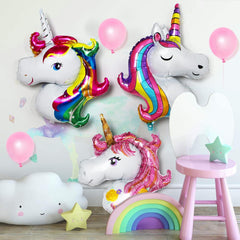 3 Einhorn Folienballons XXL für Hochzeit Geburtstag Deko