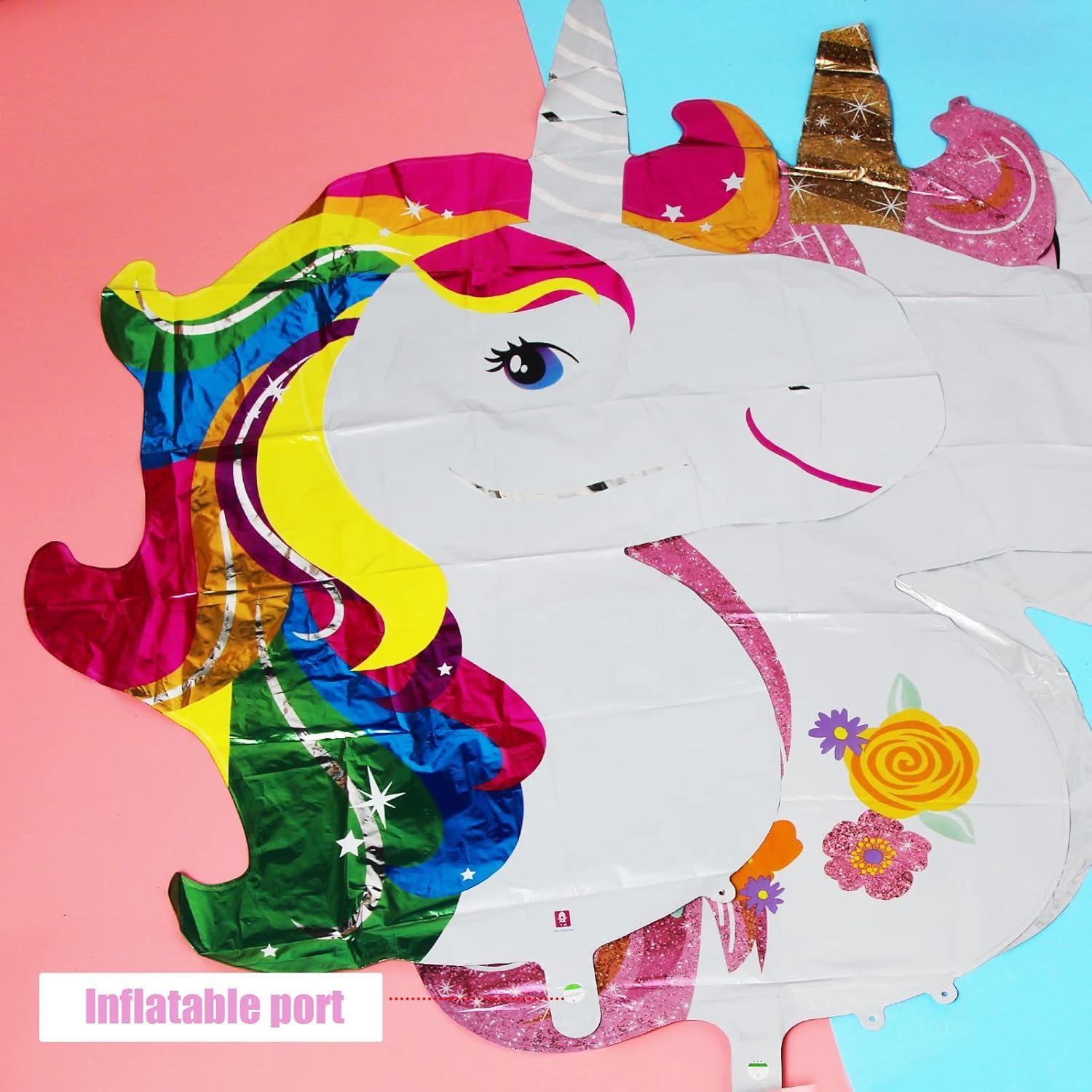 3er Set Einhorn Folienballon XXL Aluminiumfolie Luftballons Heliumballon
