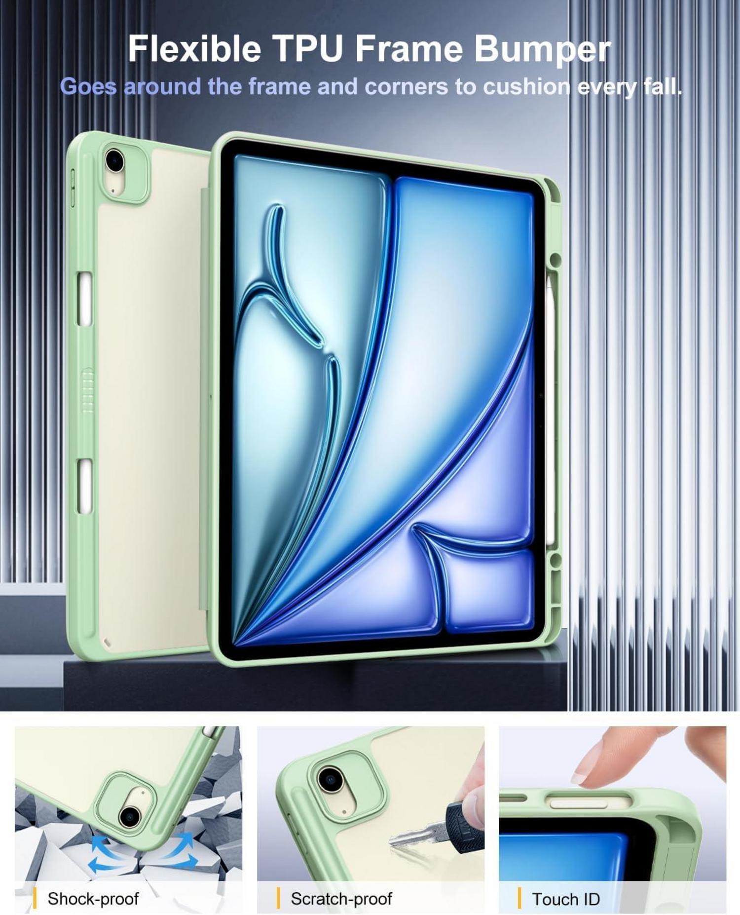 Schutzhülle für neues iPad Air 13 Zoll 2024 mit Stifthalter und klare