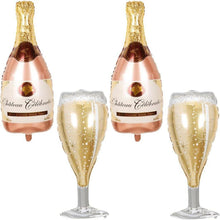 Champagner Folienballon Wein Sektflasche Weinglas Helium Ballon
