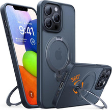 TORRAS Ostand Spin iPhone 13 Pro Max Hülle Militärschutz Matt Schwarz