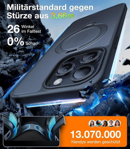 TORRAS Ostand 360° iPhone 13 Pro Max Hülle Militärschutz Schwarz