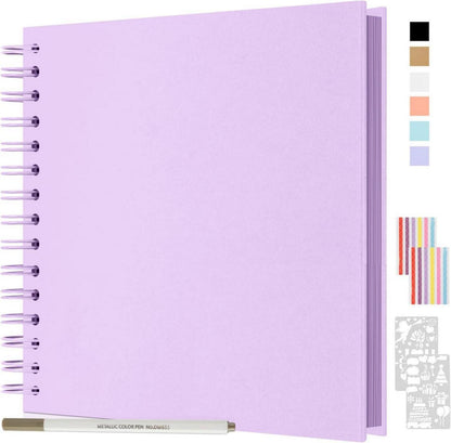Fotoalbum Scrapbook Album zum Selbstgestalten 24x24cm Lila
