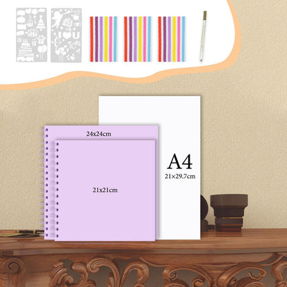 Fotoalbum DIY Spiralalbum Scrapbook 24x24cm 80 Seiten Lila